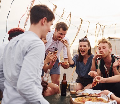 Having Lunch on a boat in Toronto