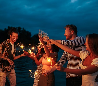 Celebrating on a Night Cruise Yacht in Toronto